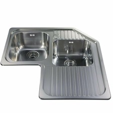 Cda Ccp3ss Stainless Steel 1mm Heavy Gauge Double Bowl Corner