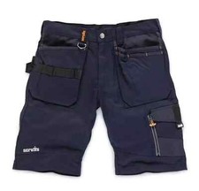 Scruffs Trade Work Shorts Navy Blue with Holster Pockets - Sizes 28-32" Waists
