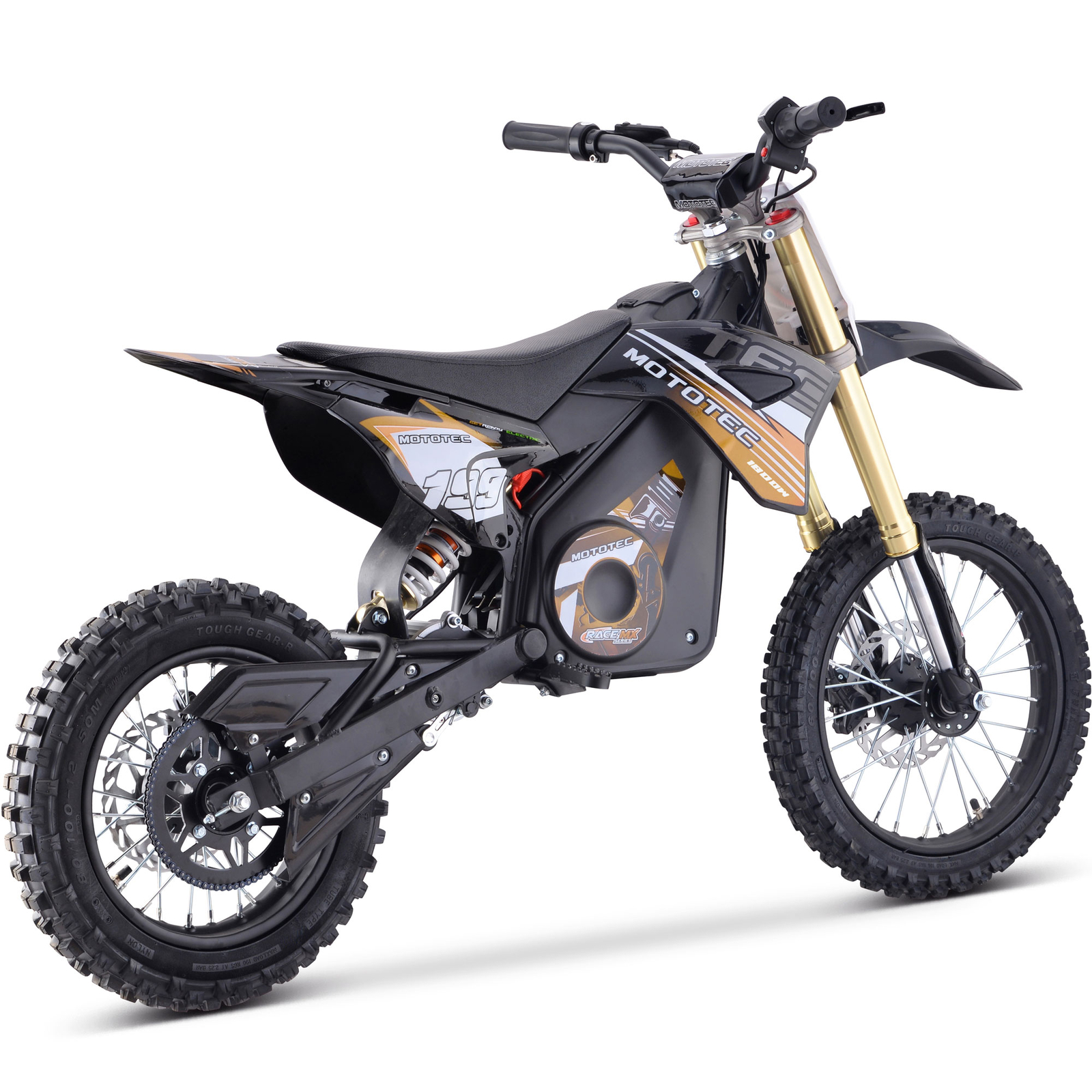 MotoTec Dirt Bike Pro Lithium 1800W 48V Electric Bike in Orange