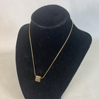 With Cube/Box Pendant Vintage Gold Tone 15” Monet Necklace