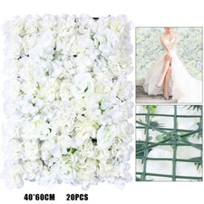 20 Pcs Artificial Flower Wall Panels Flower Mats Silk Flower Panels Wall Decor