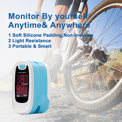 LED Fingertip Pulse Oximeter Blood Oxygen SpO2 PR Monitor CMS50M,Case,Lanyard