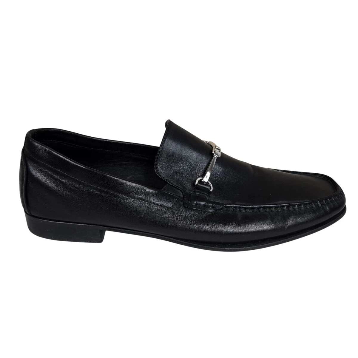 Bruno Magli Mens Horsebit Loafers Shoes Black Leather Silver Bit Size 10.5M.   2 Bruno Magli Mens Horsebit Loafers Shoes Black | Mercari main image 3