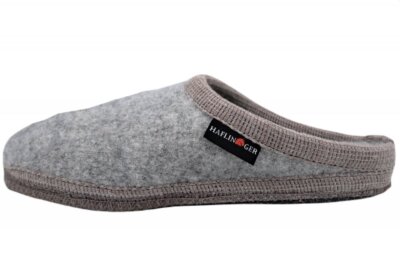 Haflinger Pantoffel Alaska Steingraumeliert Hausschuhe Wollwalkstoff 611001-84