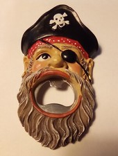 PIRATE FACE LOGO REFRIGERATOR MAGNET - BOTTLE OPENER GREAT FOR ANY COLLECTION 