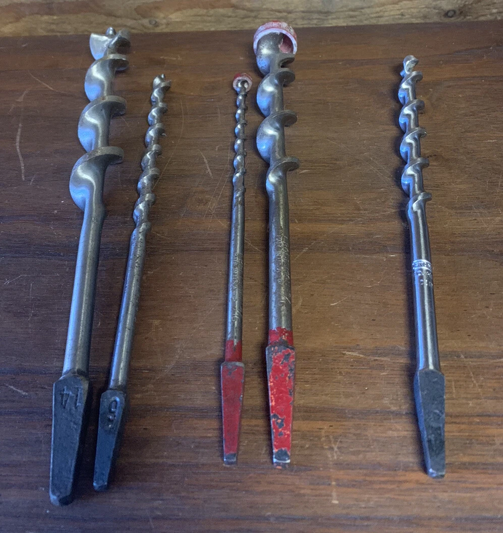 Wood Auger Drill Bits Lot Craftsman 4 16 13 16 IRWIN 6 8