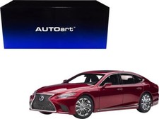 Lexus LS500h Morello Red Metallic with Chrome Wheels 1/18 Model Car by Autoart