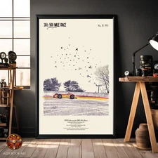 Indianapolis 500 Race Histroy Art Print Fred Agabashian Vintage Poster Fans Gift