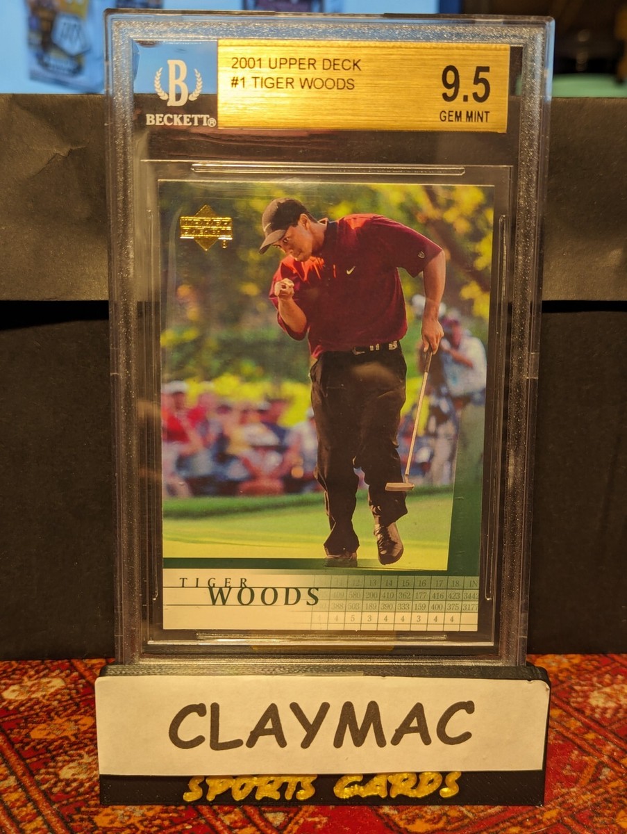 2001 Upper Deck Tiger Woods Card RC #1 BGS 9.5 SUB 1-10, 2 2001 Upper Deck Tiger Woods Card RC #1 BGS 9.5 SUB 1-10, 2