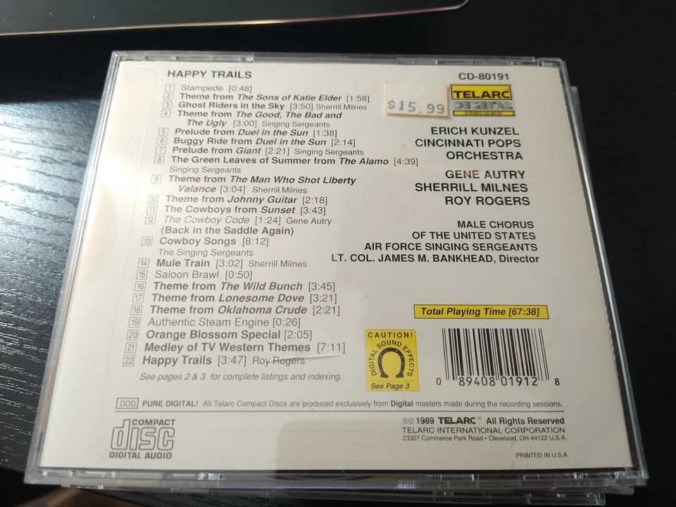 GENE AUTRY ROY ROGERS CD "HAPPY TRAILS" 1989 TELARC [88] Foto 2 de 4