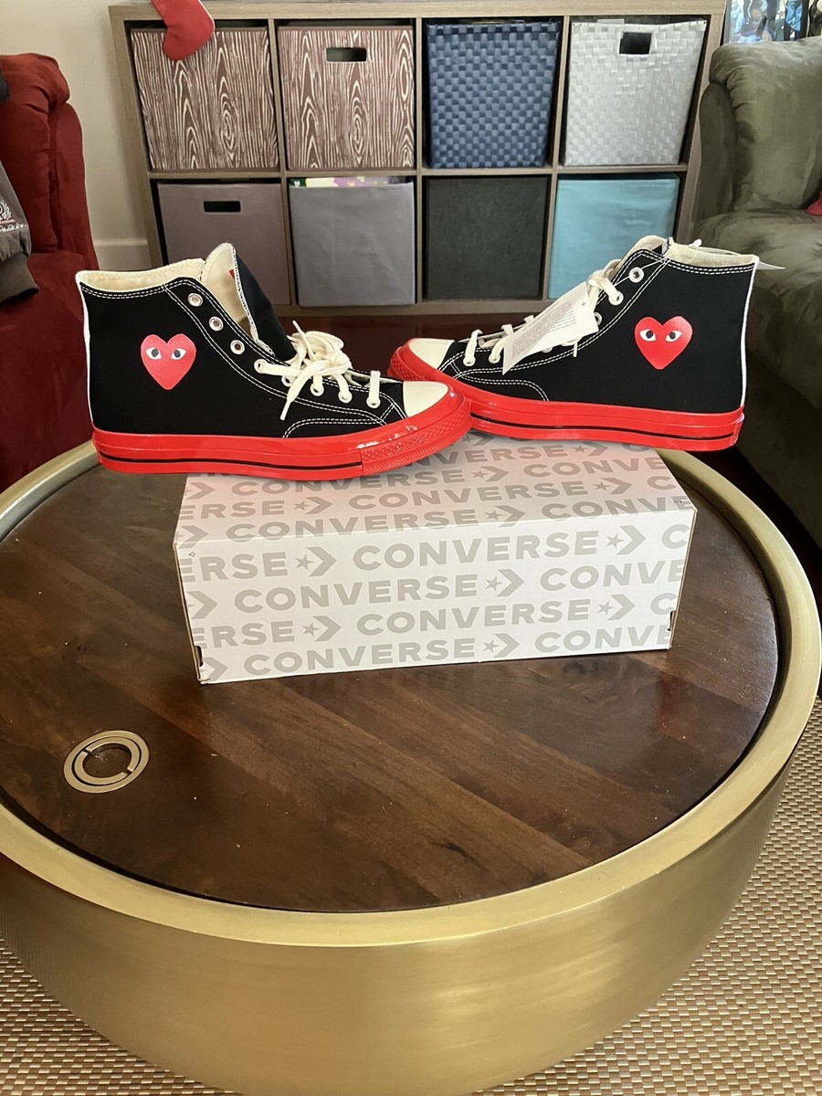 comme des garçons  size M Converse Chuck 70 Hi Comme des Garcons Play Black | Size 4.5