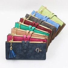 Women's Leather Clutch Bag Bifold Zipper Wallet Multi-card Slot Purse Handbag US