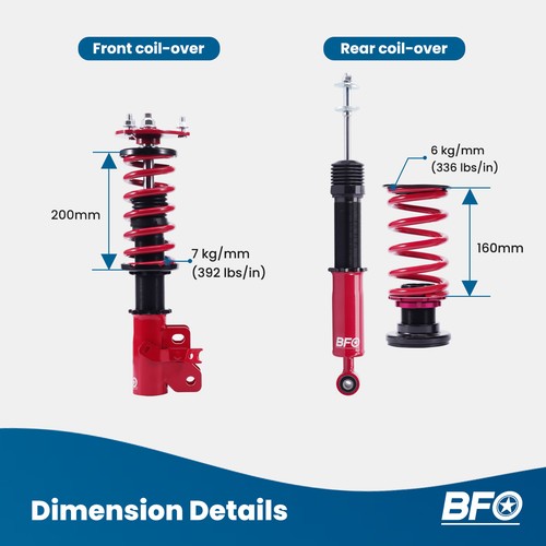 BFO Front+Rear Coilovers Suspension Lowering Kit For Honda CIVIC Sedan 2006-2011 - Picture 2 of 12