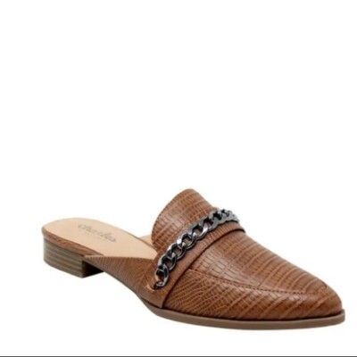 CHARLES by Charles David Emblem Mules cognac