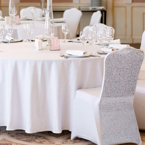 10 coprisedia universali elasticizzati coprisedia rivestimento sedia bianco/rosa matrimonio - Foto 3 di 30