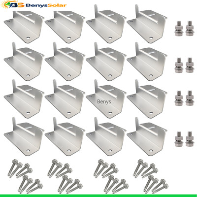 Solar Panel Z Bracket Solar Panel Mounting Mounts RV Boat Roof Wall 4 set of 4 