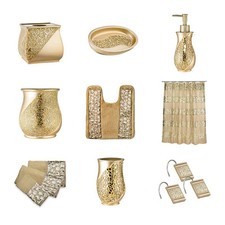 Conjunto de baño decorativo surtido premium Sinatra Gold accesorios