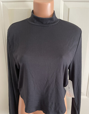 EYE CANDY, Junior Plus Size 3X, Black, Ribbed Knit Top w/Open Back & Straps. NEW