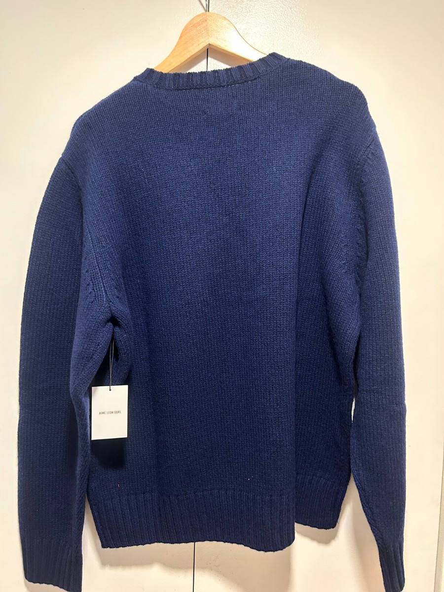 Aime Leon Dore Collegiate Buddy Knit Sweater Navy size