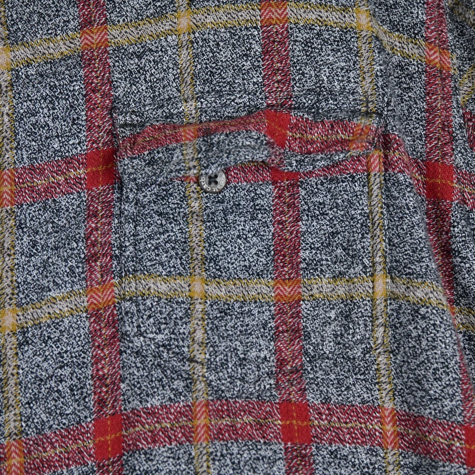 Карбоновая 2 кобальтовая рубашка мужская XLT серая клетчатая на пуговицах с длинным рукавом 133582T - Изображение 3 из 4