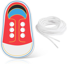 Wooden Red Shoe Tying Practice for Kids, How to Tie Your Shoes for Kids Threadin