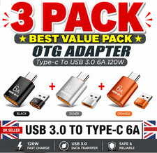 6A USB OTG Adapter USB 3.0 A Male To Type C Female Converter 120W Fast Charger