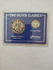 1941 VF Walking Liberty Half Dollar, 1943 F Mercury Dime ( 2 Silver Classics)