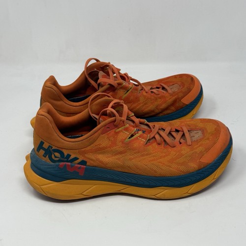 Scarpe da corsa sportive Hoka One One Tecton X sneakers uomo 8,5 D arancione blu - Foto 3 di 21
