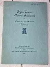1936 Rhode Island's Historic Background, Town Photos, Calendar, Plantations 