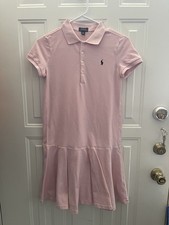 Polo Ralph Lauren Big Girls' Size XL Stretch Cotton Mesh Light Pink Polo Dress