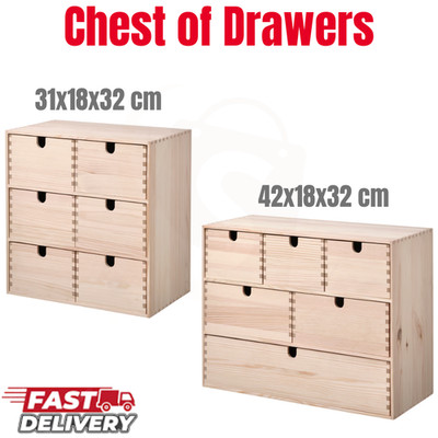 IKEA Mini Chest 6 Drawers Solid Pine Storage Unit Organizer Craft