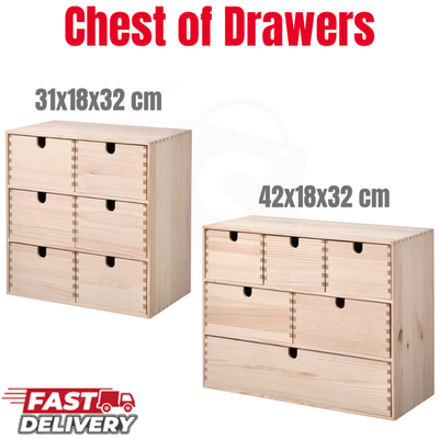 IKEA Mini Chest 6 Drawers Solid Pine Storage Unit Organizer Craft DIY  Paintable | eBay