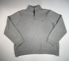 Vintage Polo Jeans Co. by Ralph Lauren Men's Gray Quarter Zip Sweater Sz XL Flag