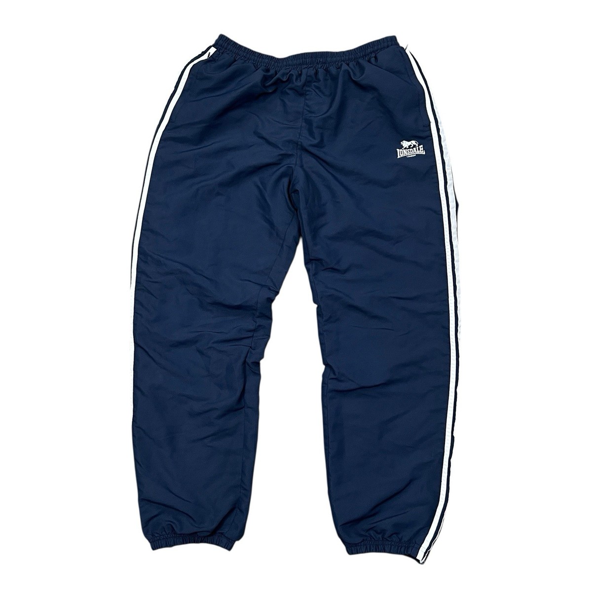 Lonsdale London Men's Navy 2-Stripe Woven Tracksuit Bottoms