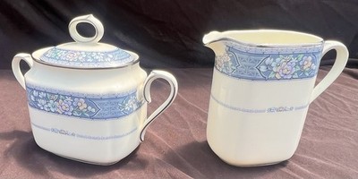 Noritake Randolph 9721  Bone Creamer Sugar Set China  Ex. Condition