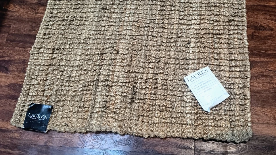 Ralph Lauren Jute Handloom Rug Natural Woven Mat 3'6"x5'6" New w/ Tag - Image 2 of 4