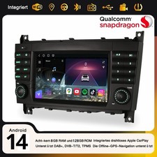 128GB CarPlay Android 14 Autoradio Navi USB 4G Mercedes C/CLC/G Klasse W463 W203