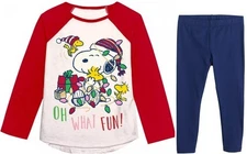 New 2pc Peanuts Jumping Beans Snoopy Shirt & Leggings Outfit Size 24 Months NWT