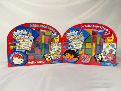 Hello Kitty & Dora the Explorer Scribble, Sticker & Stamp (2000s) - Read Details