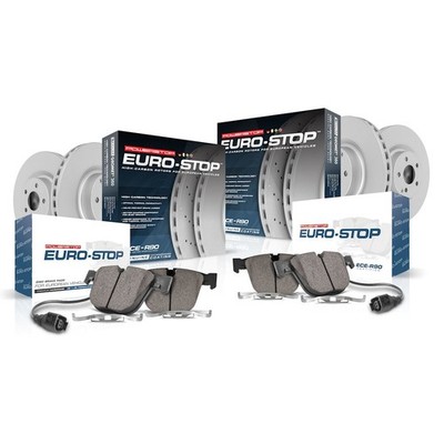 ESK5363 Powerstop Brake Disc and Pad Kits 4-Wheel Set Front & Rear for VW Jetta