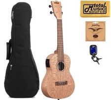 Kala Burled Meranti Concert Ukulele w/ EQ, TMS Bundle, KA-20CE