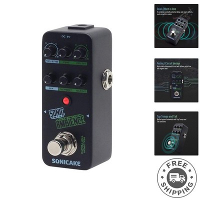 Compact Delay and Reverb Pedal with Footswitch - Ideal for Guitarists & Bassists