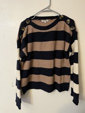 Madewell Merino Wool Sweater Womens Small Calloway Boat Neck Pullover Striped