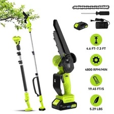 Steelite 21V 2-in-1 Cordless Pole Saw & 6 Inch Electric Mini Chainsaw W/ Battery