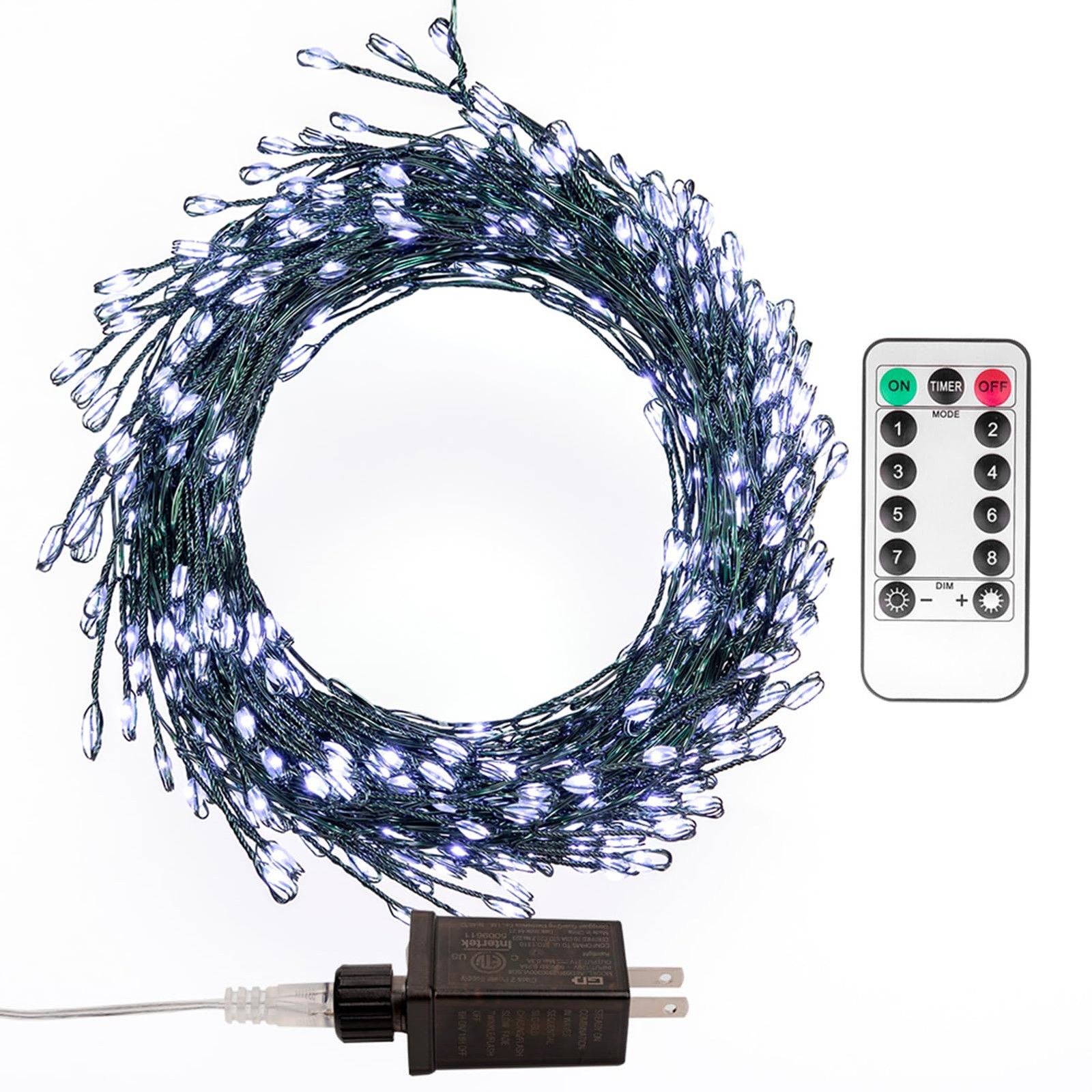 Firecracker Fairy Lights,10FT 100Leds Waterproof Twinkle Lights Plug in,8 Mod...