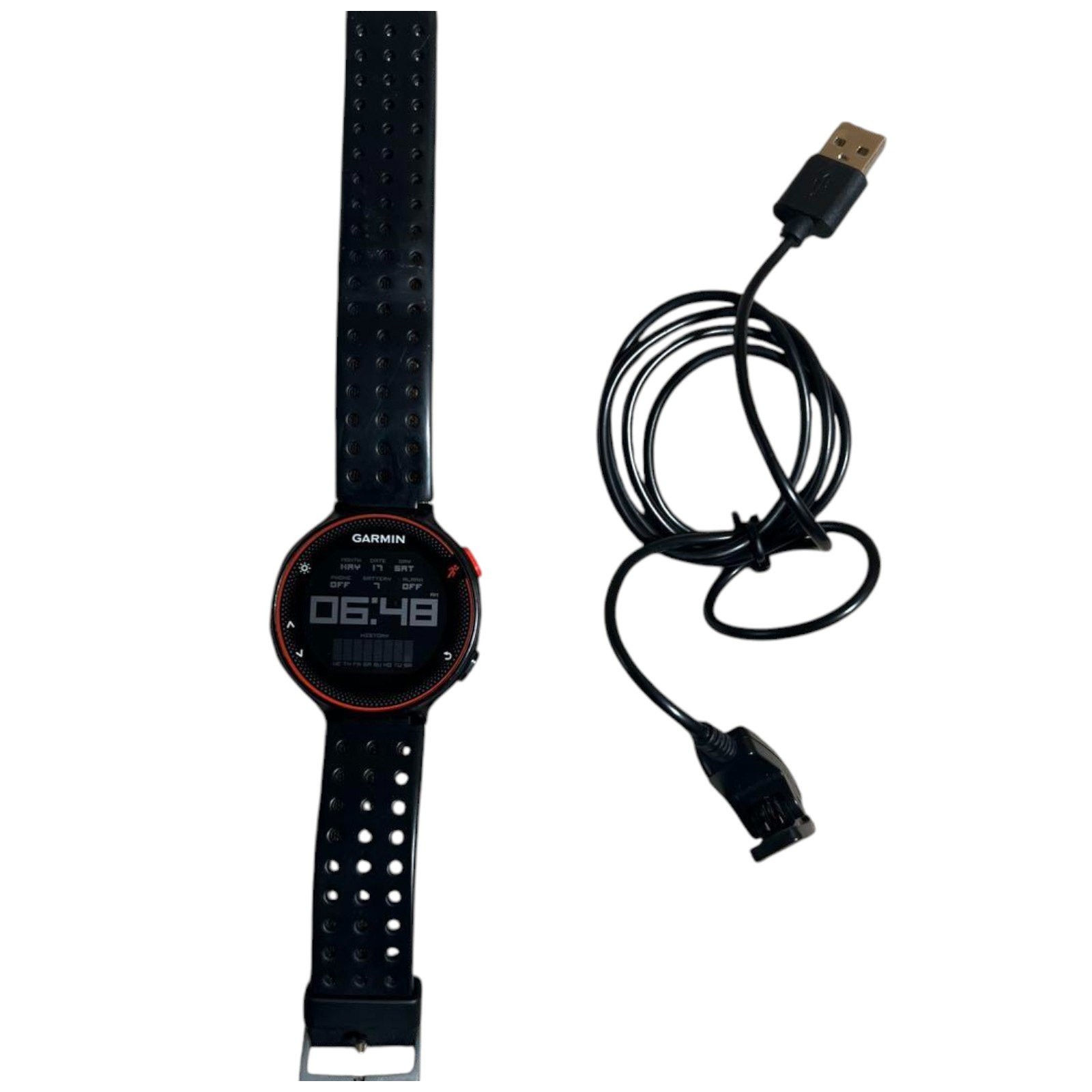 Garmin ForeAthlete 235J Black GPS Watch with Charging Cable - Tested Used