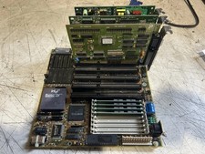 Vintage 486dx-33 Motherboard With Cpu Memory 3cards