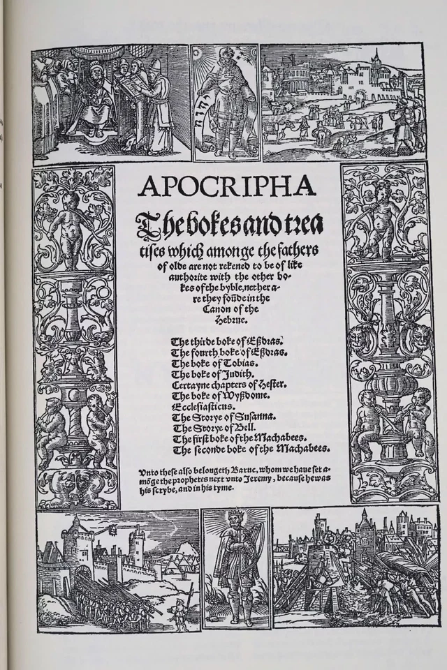 1535 Coverdale: First Printed English Bible Facsimile RARE Burgundy Leatherbound - Image 4 of 4