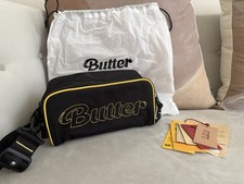 BTS X Samsonite Butter Crossbody Bag, Black and Yellow, very good condition.