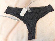 Eres Brume Maqu Black Lace Thong Size FR:40 US:8 New With Tags